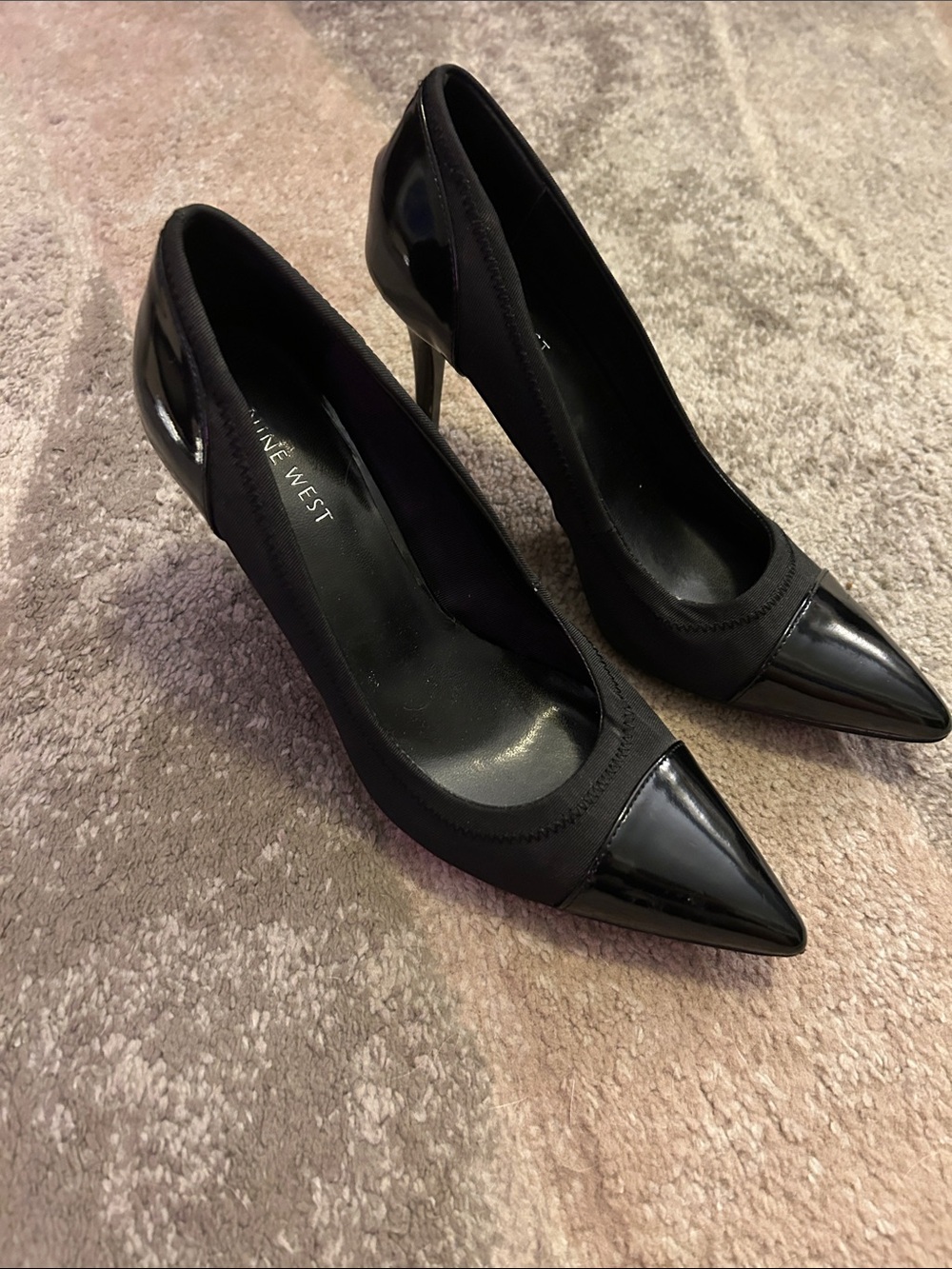 Nine West Black Patent Pointed-Toe Stiletto Pumps